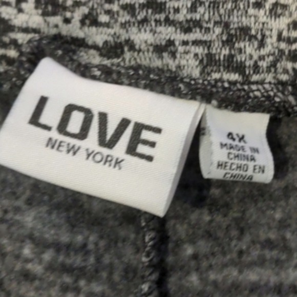 Love New York Gray Drawstring Waist Fleece Jogger Sweatpants size 4X - Picture 6 of 7